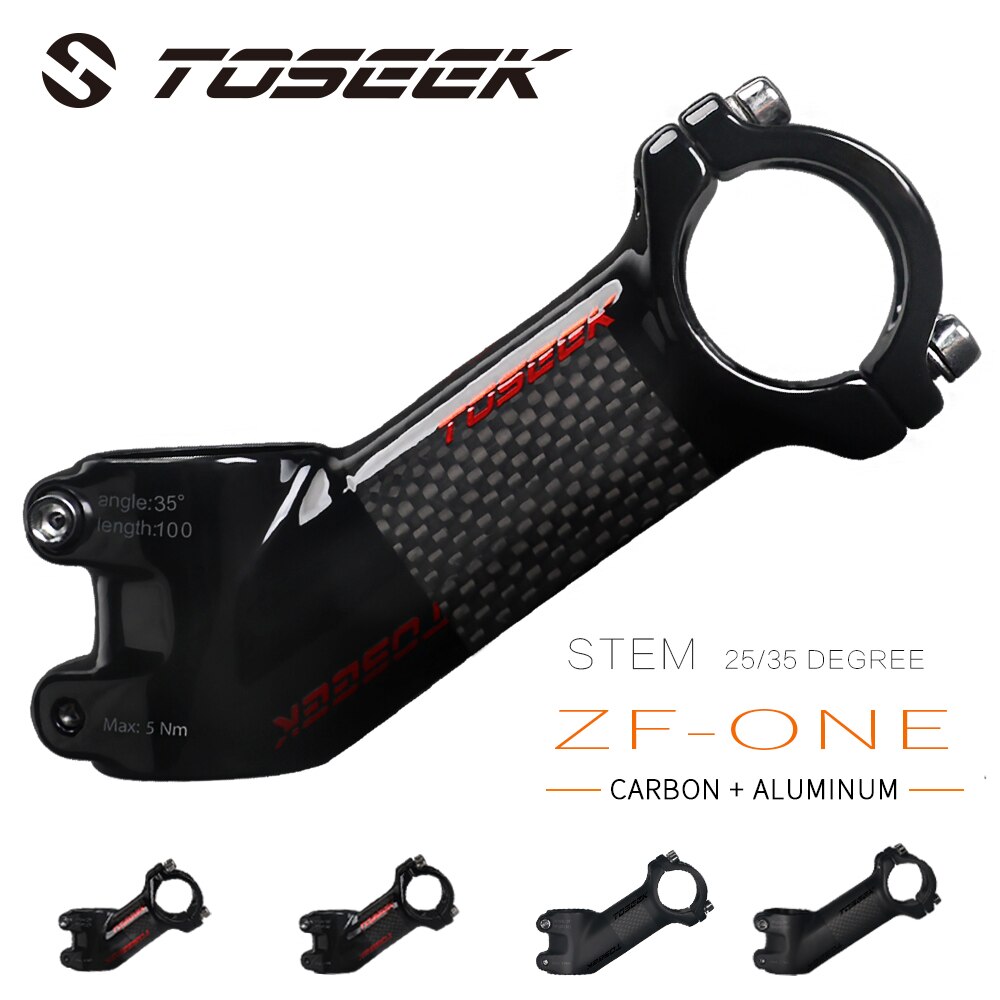 TOSEEK ZF-eins Kohlenstoff Stengel 25/35 Grad Mountainbike Vorbau 31,8mm Lenker Vorbauten 60/70/80/90/100mm Schwarz und verrotten Fahrrad Teile