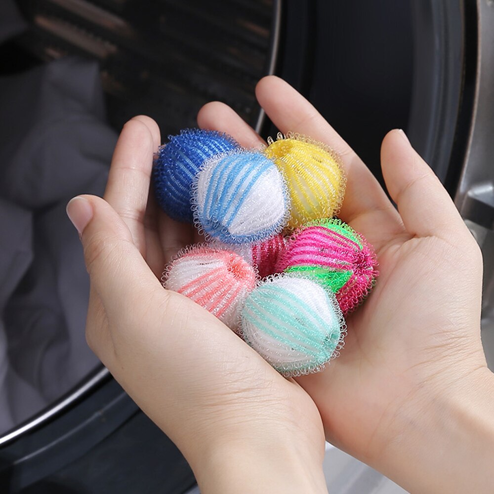 6pcs Nylon Laundry Ball Decontamination Washing Machine Washing and Protecting Ball Sticking and Removing Hair Removal Cleaning: mixed(6pcs)