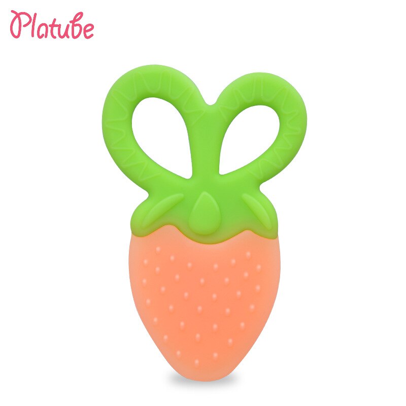 Baby Scissors Shape Tooth Gum Cartoon Colorful Silicone Molar Stick Training Tooth Toy Safe Soft Teething Rings