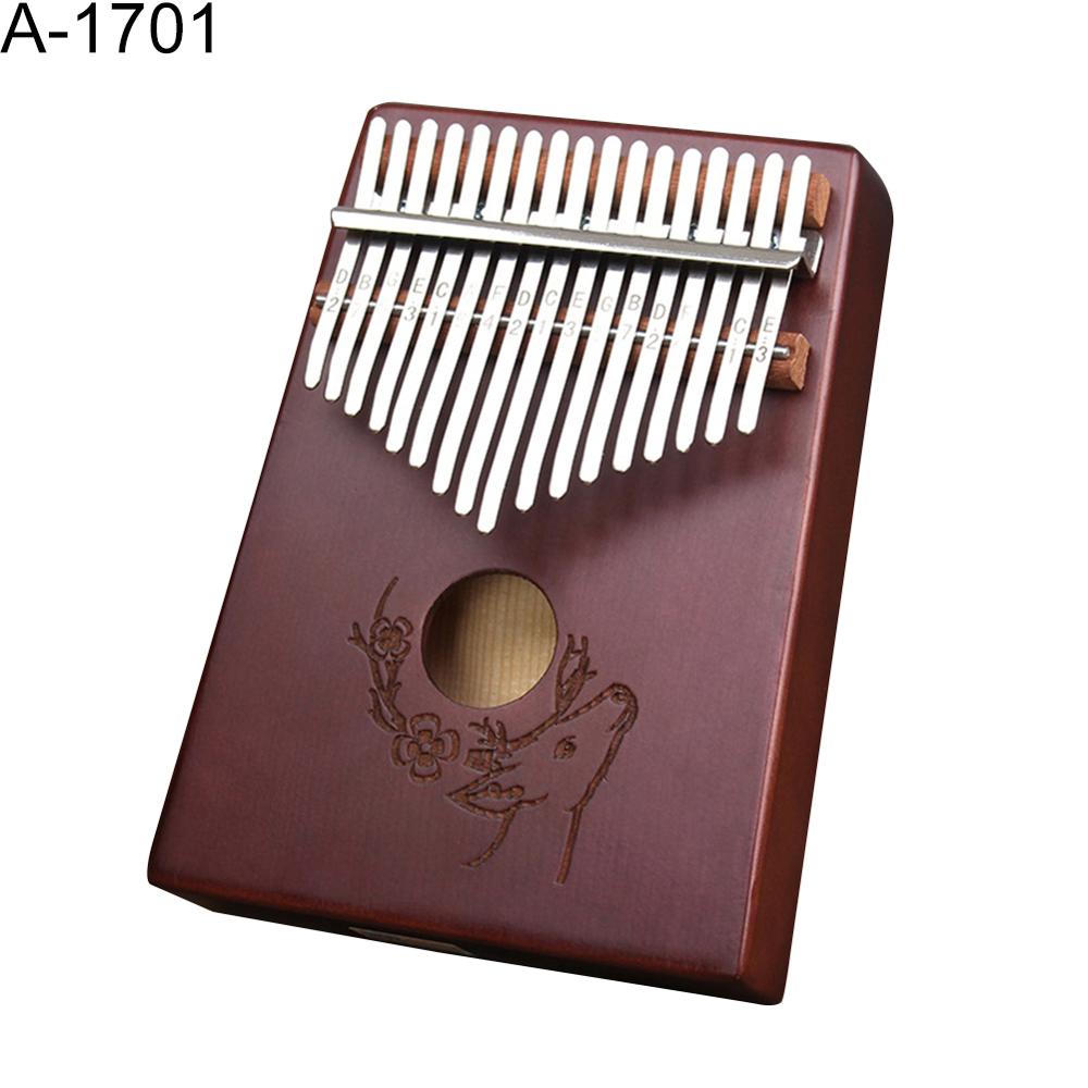 17-Key Wooden Finger Kalimba Mbira Thumb Piano Musical Instrument Kids Chic: Coffee Giraffe