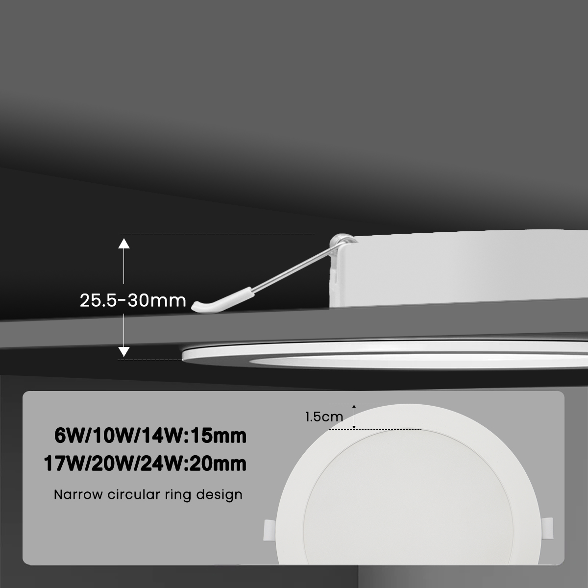 Lámpara de techo empotrable LED de 8 piezas AC100V-240V 6W-24W sin parpadeo adecuada para cocina, sala de reuniones y dormitorio.