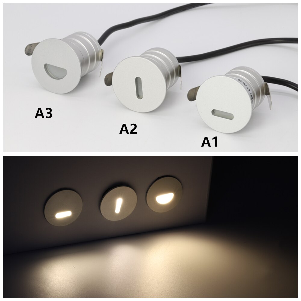 1W Led Recessed Stair Light IP67 Waterproof Step Light 12-24V Deck Staircase Wall Lamp Outdoor Garden Path Yard Landscape Light