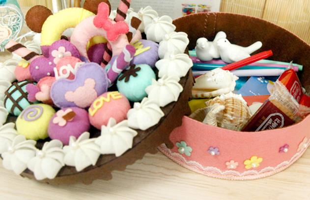 Śliczne DIY szycie zestaw filcowy materiał robić rękodzieła czuł Diy rękodzieło słodki tort urodzinowy schowek filcowania zestaw włóknina rękodzieło