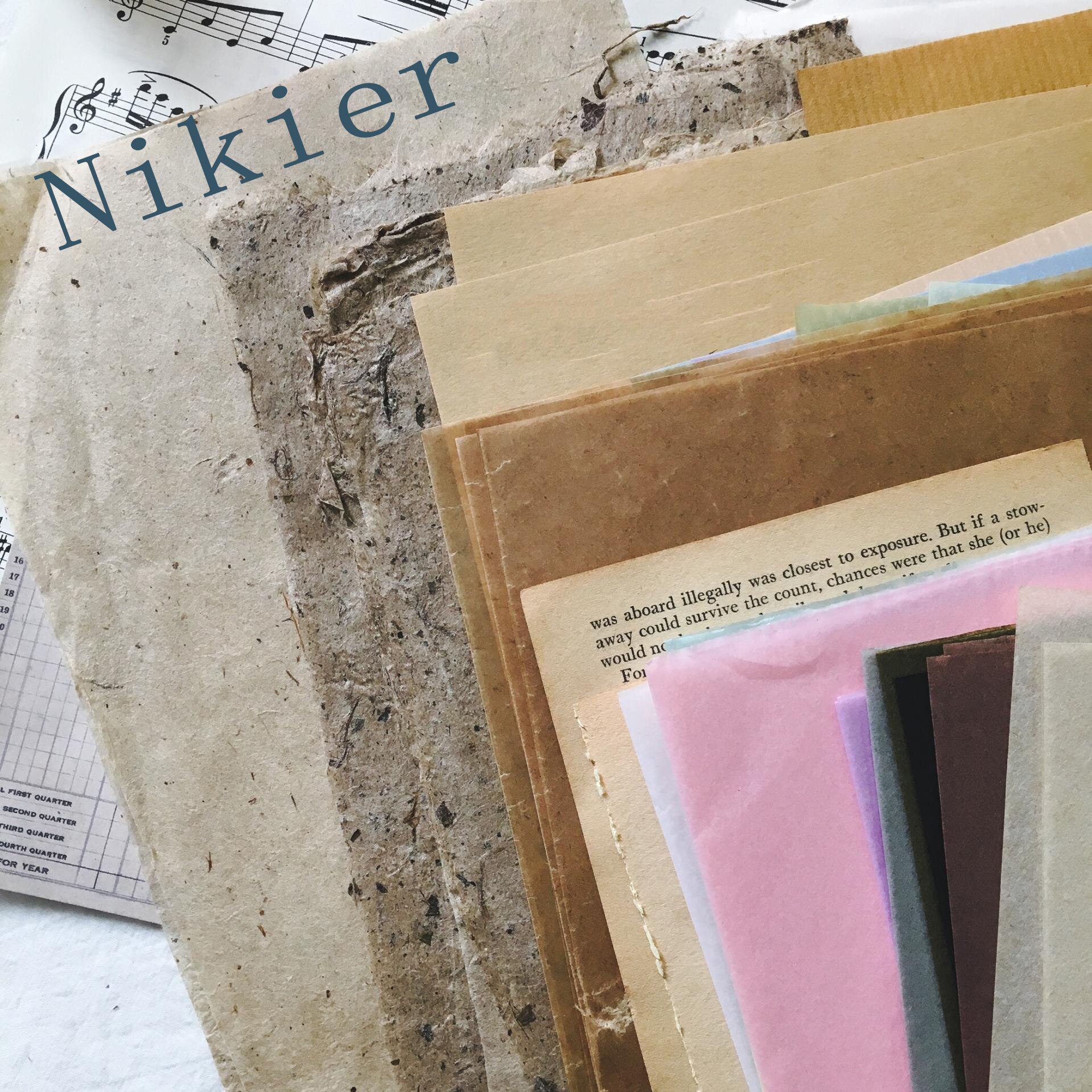 56 sheets\package Vintage English Book\Old Textbook Retro Handwritten Plaid\Acid\Kraft Paper Material DIY Card Making/Journaling