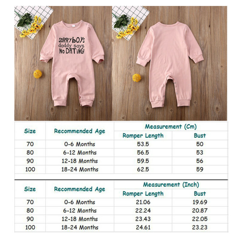 0-24M Newborn Baby Girls Boys Romper Letter Print Long Sleeve Autumn Winter Jumpsuits Clothes Outfits