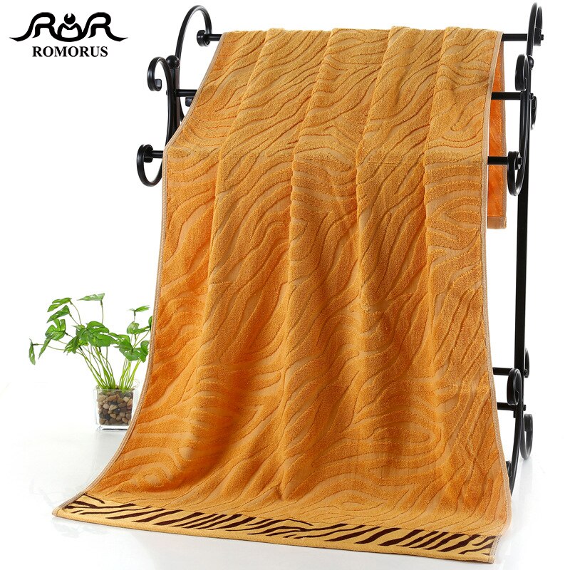 100% Toalla de bambú textura de tigre cara baño toalla Super suave absorbente fibra de bambú toallas de baño Toalla grande de playa: Marrón / 1pc 70x140 2pc 34x74