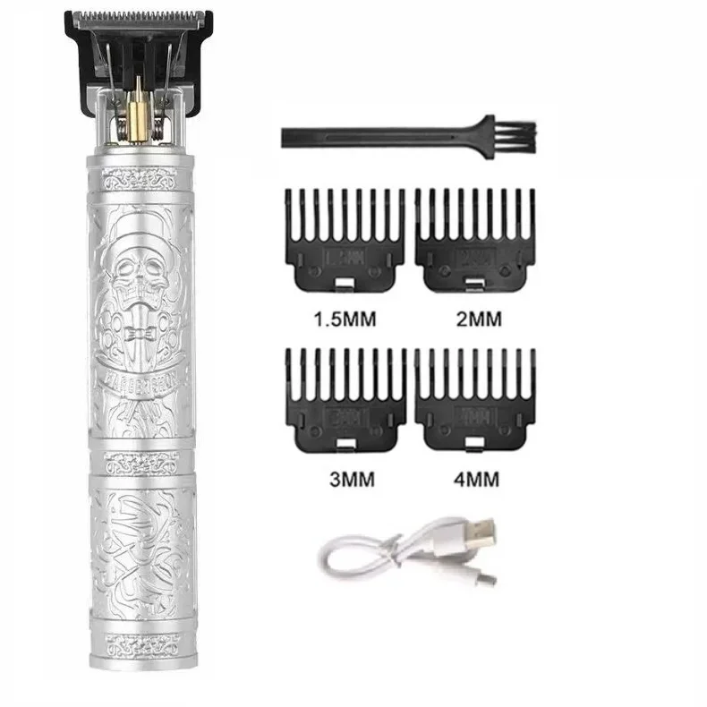 Professioneller Haarschneider, digitaler USB-wiederaufladbarer Haarschneider für Männer, Haarschnitt, Haarschneider, Friseurmaschine, Herren-Trimmer, Rasierer: Lila