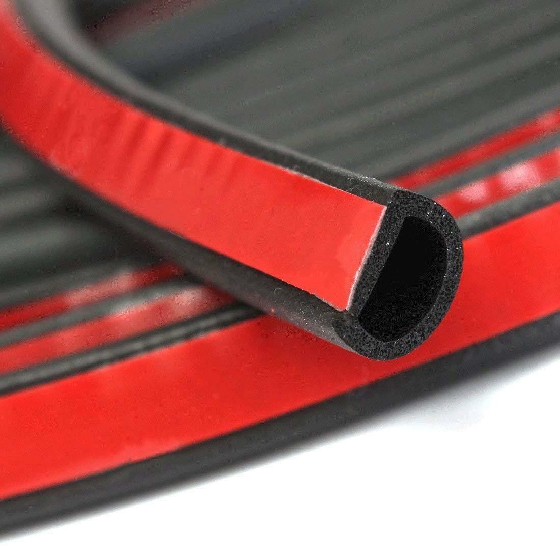 Weatherstrip tætning hul strimmel smal d-formet bilgummi 3 m vejrbestandig