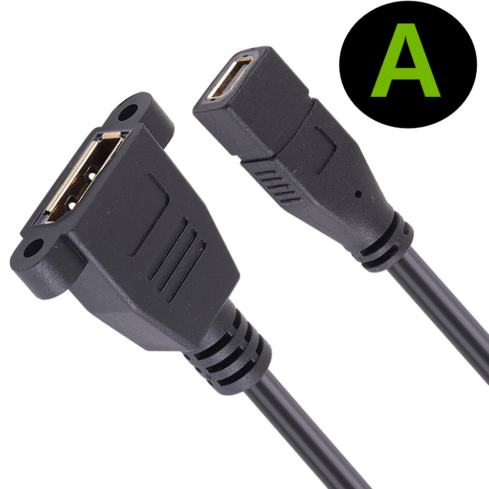 Displayport Cable Adapter Female Socket Panel Mount To Mini Displayport Female Cable Adapter Mini Dp-dp Wire 4k 2k 60hz Av Line: Orange