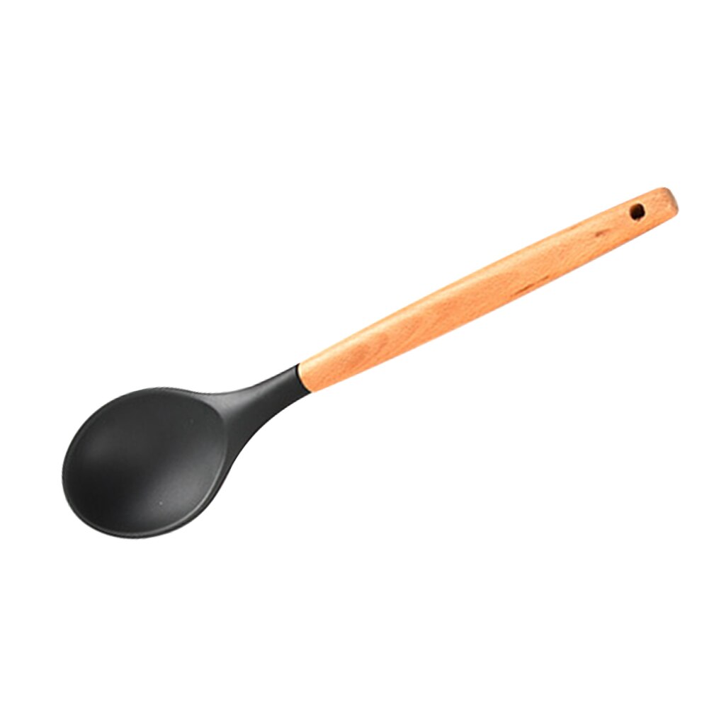 Accessories Gadgets Wooden Handle Tool Non Stick Kitchen Spatula Spoon Baking Cooking Utensil Practical Colander Cookware Shovel: Flexible Spoon