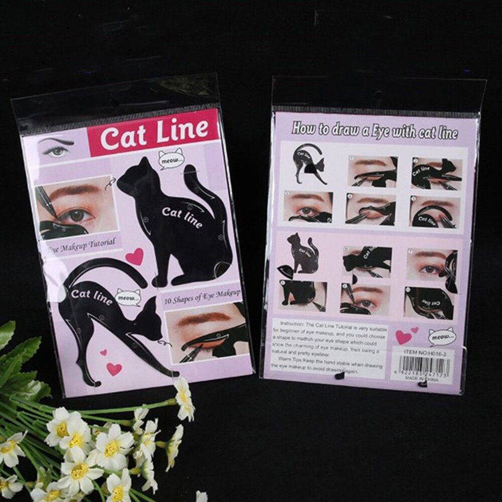 2 pièces multifonction oeil de chat ligne pochoir Eyeliner modèles Shaper PVC chat maquillage beauté outils