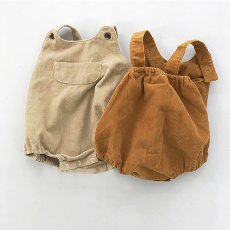 Herfst Baby Bodysuits Corduroy Baby Body Knoppen Stijl Peuter Jongens Een Stuk