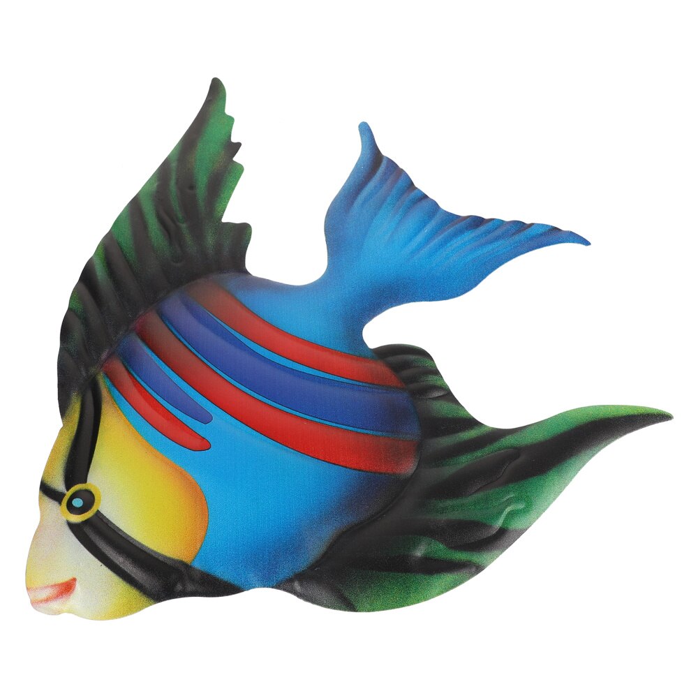 Fish Iron Hanging Ornament Hanging Wall Art Decor Craft Decoration: Green