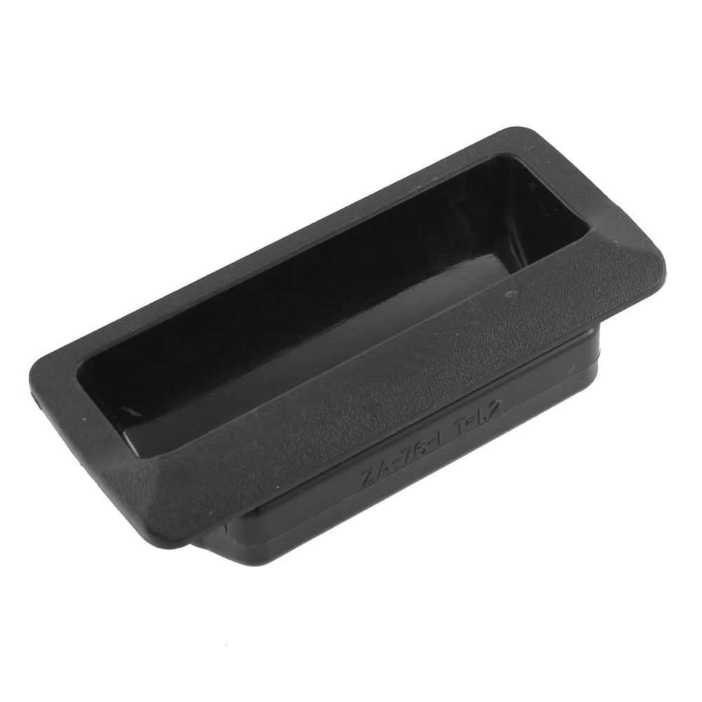 Black Plastic Cabinet Drawer Door Finger Insert Flush Recessed Pull Handle
