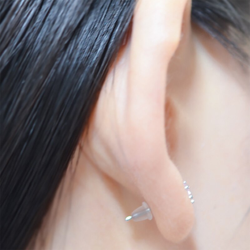 100 Stks/partij Clear Zachte Siliconen Rubber Earring Backs Veiligheid Bullet Stopper Rubber Sieraden Accessoires
