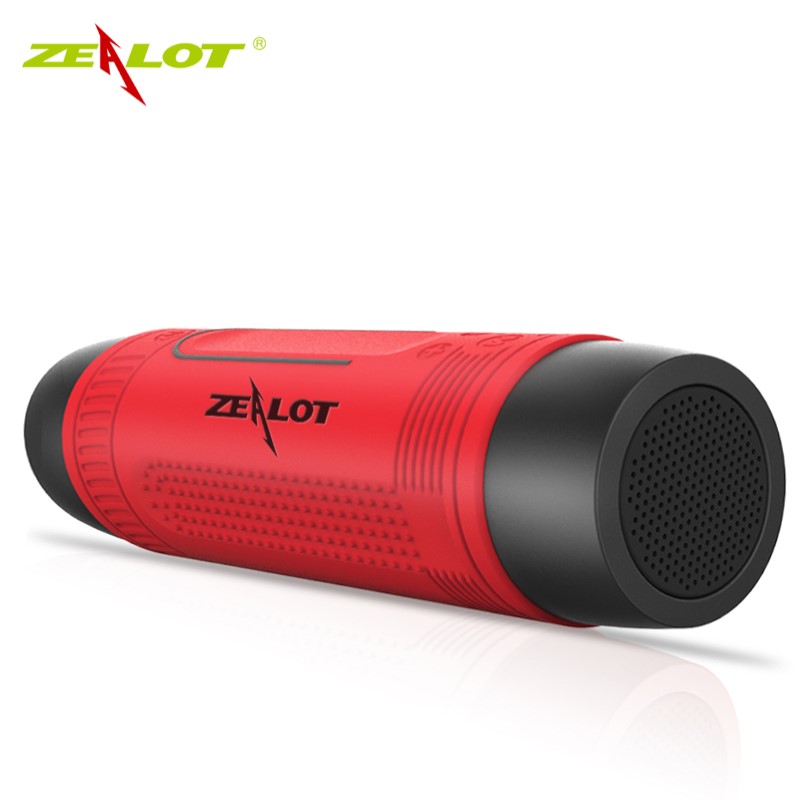 Ijveraar S1 Bluetooth Speaker Outdoor Fiets Draagbare Subwoofer Bass Draadloze Kolom Fm Radio Power Bank + Zaklamp: Rood