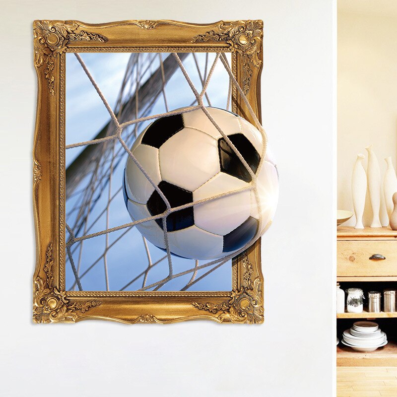 3D Muurstickers Kamer Decoratie Voetbal Fotolijst Muursticker Kinderkamer Decor Thuis Decals Art Sport Game Pvc poster