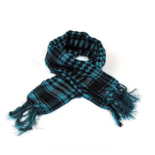 Unisex sjaal lichtgewicht geruit kwastje arabische woestijn shemagh keffiyeh sjaal wikkel pashmina geruit patroon groot warm keeper herfst: Blauwe pauw