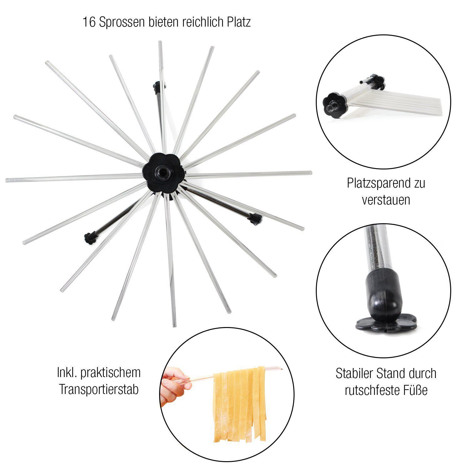 Hjemmelavet nudeltørrestativ sikkert materiale spaghetti pasta holder roterbar pasta tørretumbler kogeredskaber køkken gadget værktøjer