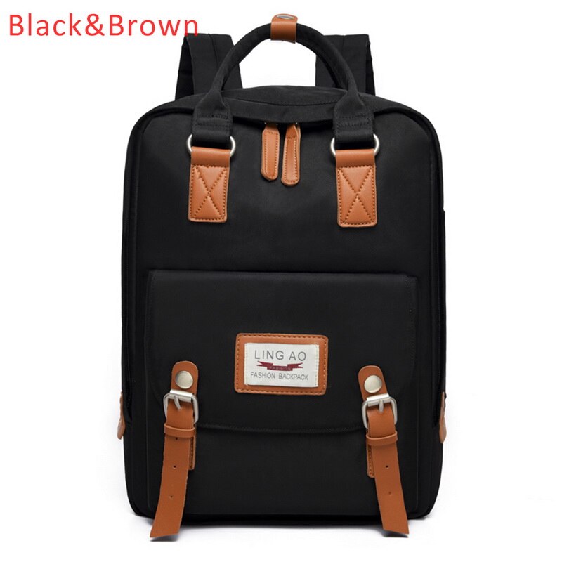 Candy Women Canvas Backpack Waterproof Feminina Laptop Backpack Pink Patchwork School Backpacks Bags For Teenage Girls: D