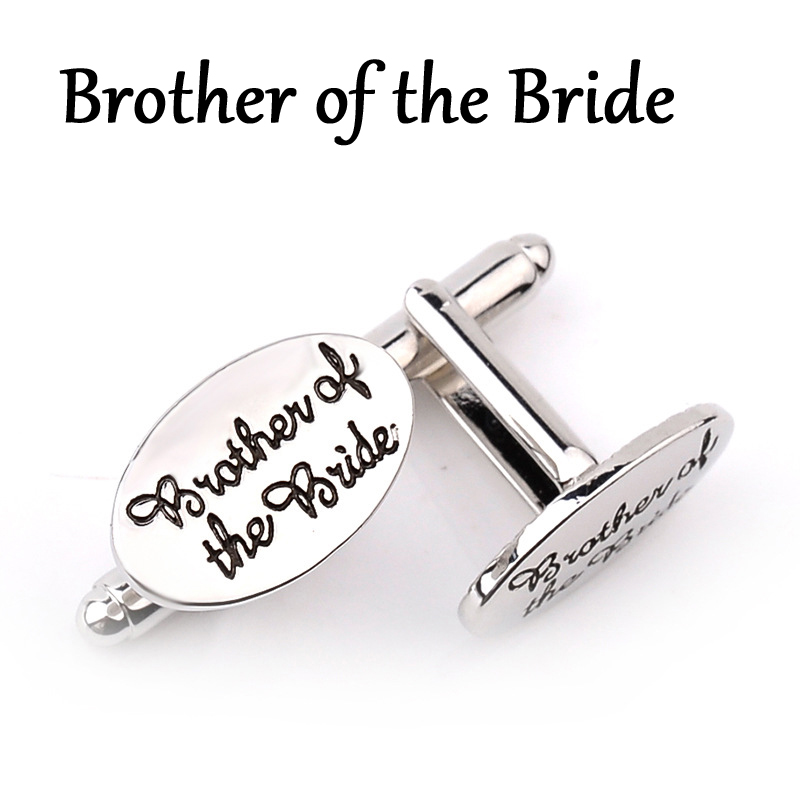 Boutons de manchettes pour hommes, bijoux de mariage ovales, 13 styles, marié/meilleur homme/meilleur ami chemise française, liens pour mariage,: Brother of the Bride
