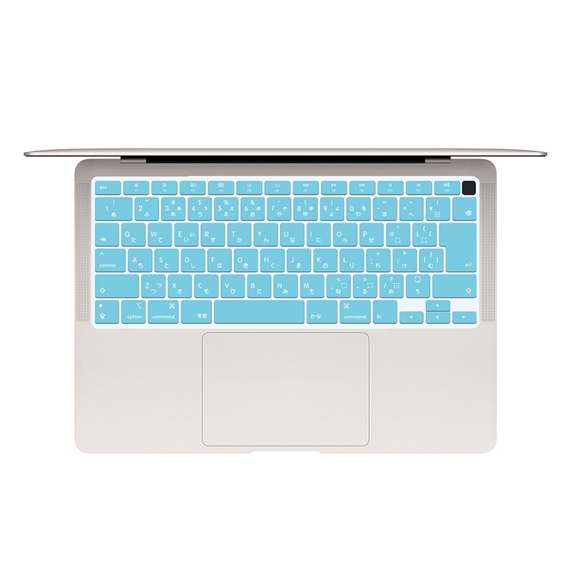 HRH japoński język silikonowa klawiatura skóry pokrywa Protector dla MacBook najnowszy Air 13 Touch ID A2179 (wydanie 2020) wersja JP: White blue