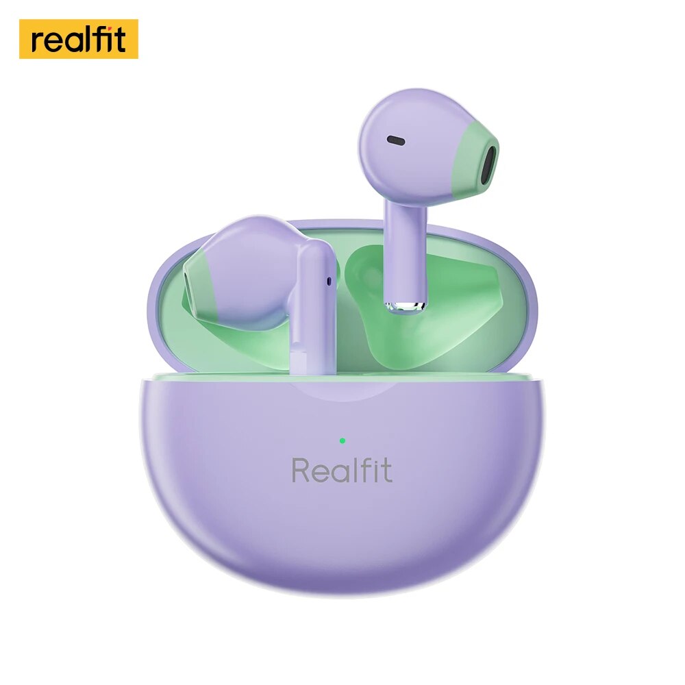 Realfit F2 Bluetooth Earphone Excellent HIFI TWS Wireless Earbuds for realme xiaomi: PURPLE