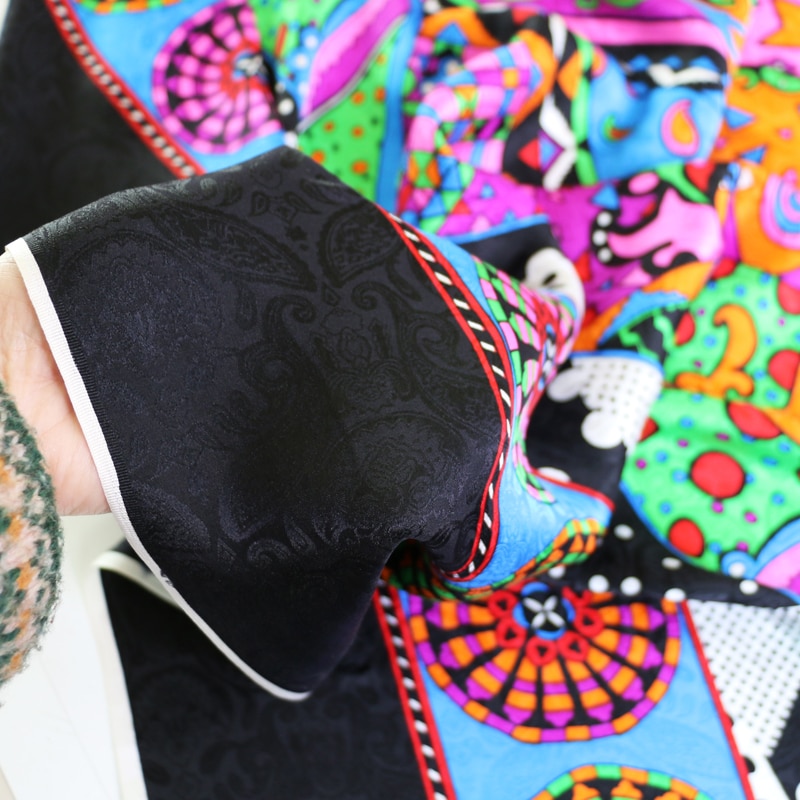 100cm*114cm natural silk fabric patchwork printed silk satin charmeuse crepe jacquard