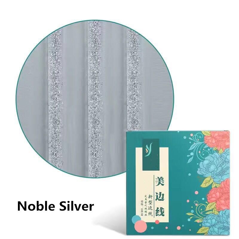 ,0.75Cm 6M/Roll Mildewproof Waterdicht Kloof Tape Zelfklevende Schoonheid Naad Muur Vloer Kloof Lijn Stickers keramische Tegel: Noble Silver