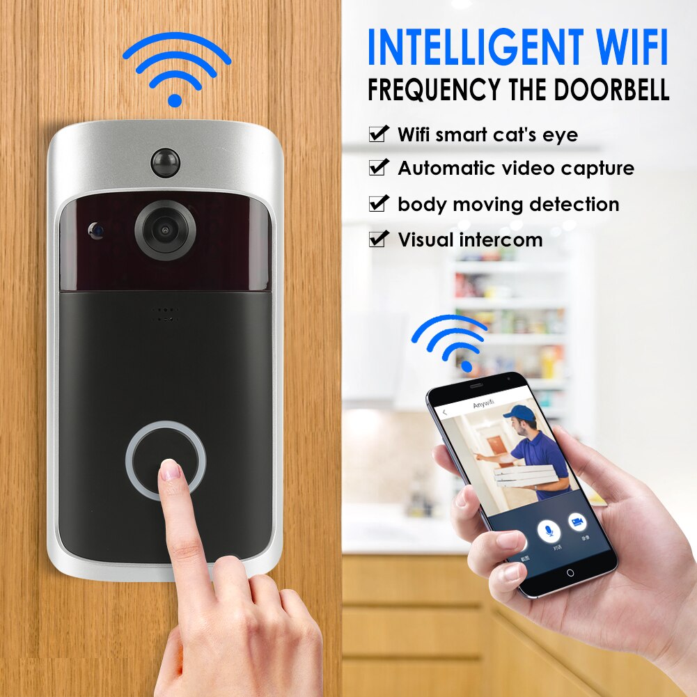 Ousu Smart Wifi Video Deurbel Camera Visuele Intercom Met Chime Lager Verbruik Power Deurbel Draadloze Home Security Camera