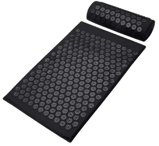 Anti-Stress Acupressure Yoga Mat Foot Shakti Mat Pranamat Kuznetsov&#39;s Applicator Spike Back Massage Cushion Accupressure Mat: 2PCS SET