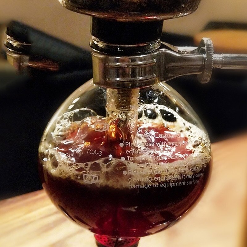 3/5Cups Siphon Coffee Maker Home Vacuum Glass Manual Siphon Coffe Pot with Alcohol Burner Tabletop Syphon Tea Pot Coffee Brewer