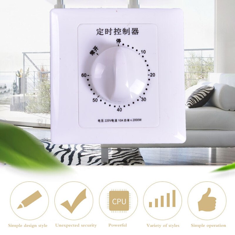 Mechanical Timer Swtich AC 15/30/120 Minutes Intelligent Timer Switch Controller Countdown High Power Timing Control Tools
