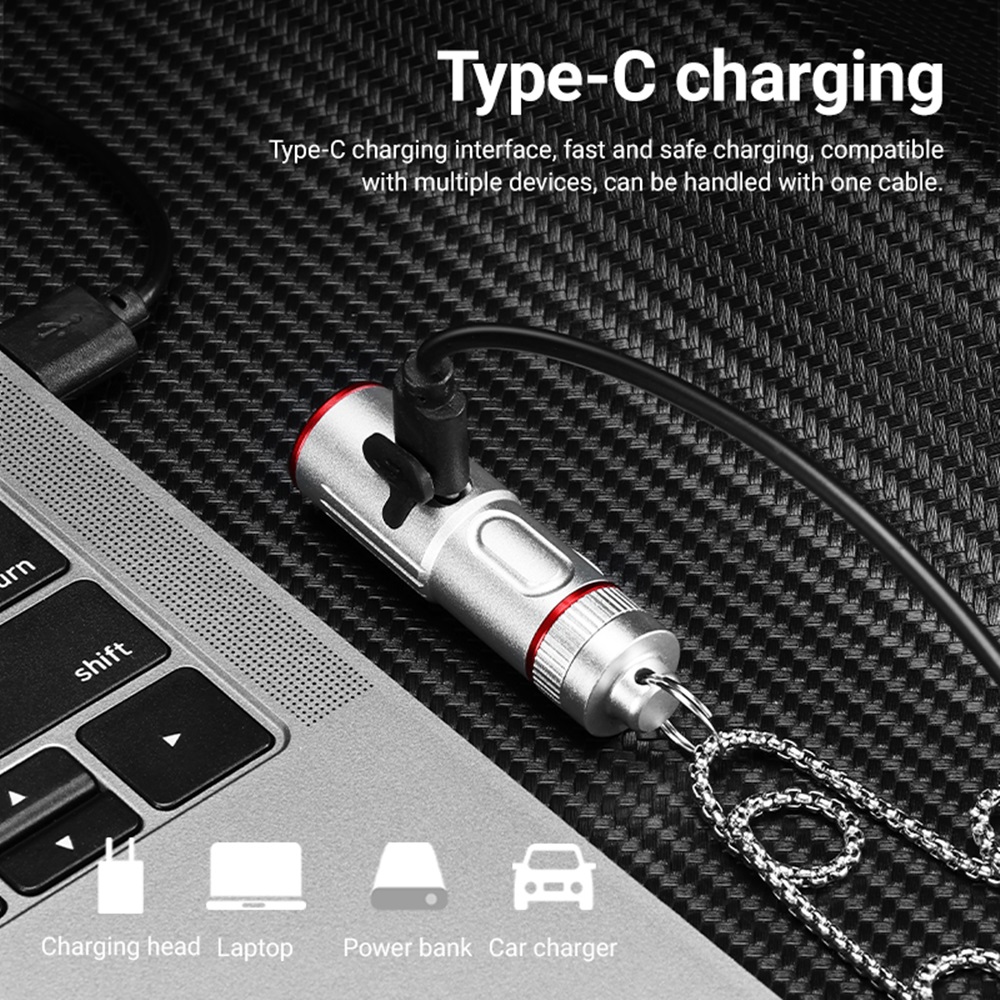Mini EDC Cool cou décoration petite lampe de poche porte-clés torche Camping voyage éclairage d'urgence sauvegarde escaliers porte-clés lumière