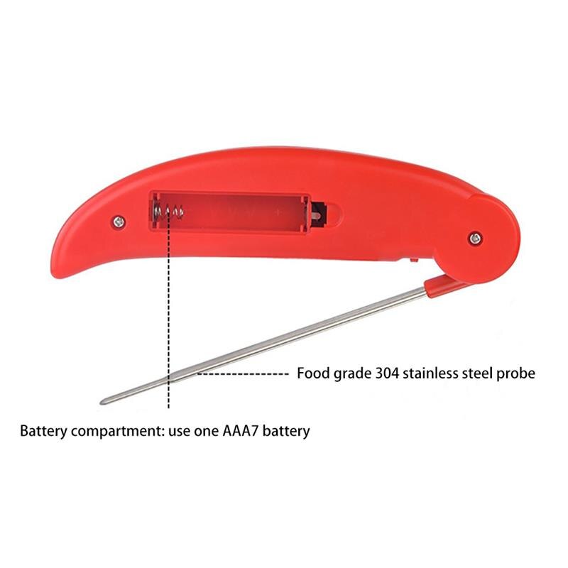 Electronic Digital Display Folding Food Thermometer Probe Stainless Steel Safe Kitchen Meat Barbecue Fast Temperature