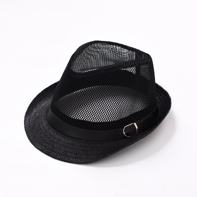 Bowl hat, men and women leisure, European and American ventilated mesh jazz hat couples summer beach shade foreign trade hat: A