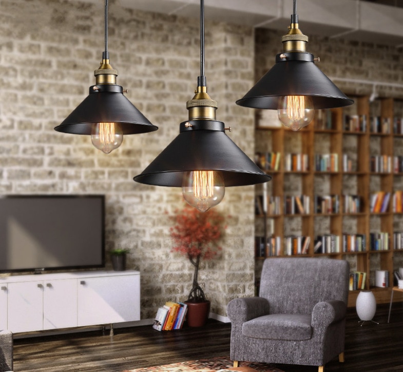 Plafonnier industriel Vintage en fer de Village, luminaire décoratif de plafond, luminaire décoratif, idéal pour un Loft, un salon, une cuisine ou un Bar, Edison LED