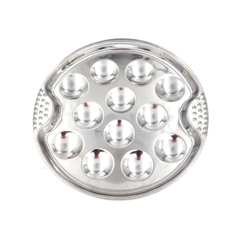 Stainless Steel Escargot Dish Server 12 Positions Baked Snail Plate Kitchen Serving Utensil: Default Title