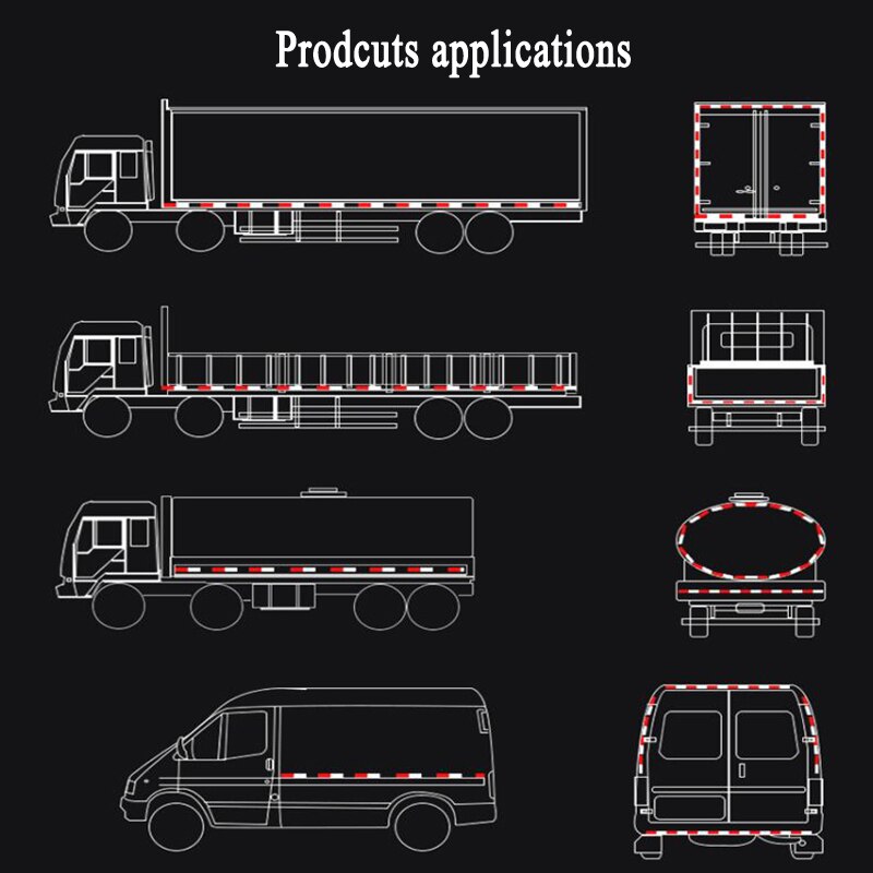 5cmx10m Square Traffic safety Self Adhesive Sticker Safety Reflective Tape for Truck