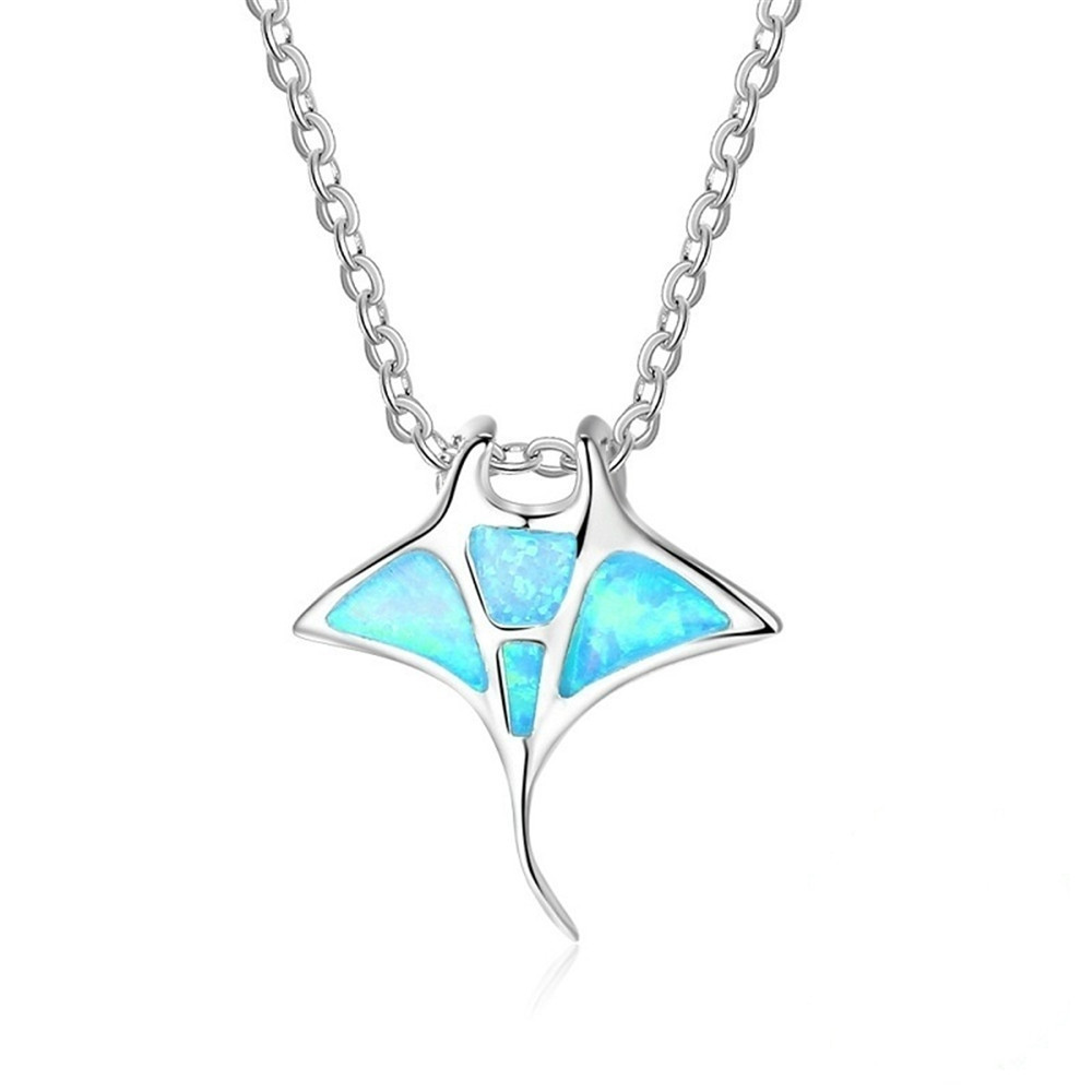 Böhmen süße Quallen-Anhänger-Halskette für Frauen, Inlay, blauer Opal-Imitationen-Halskette, Hochzeitsschmuck, Weihnachtsgeschenke für Sie