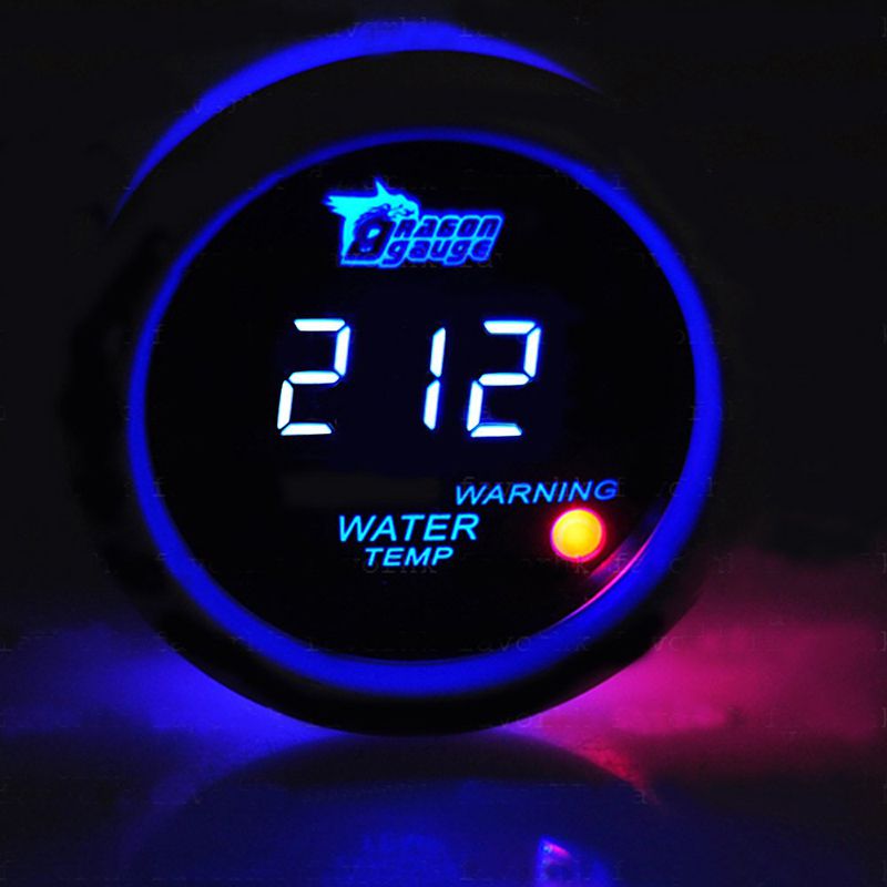 Universele Auto Temperatuur Blauwe Digitale Display Racing Instrument Water Temp Gauge 40 ~ 150C