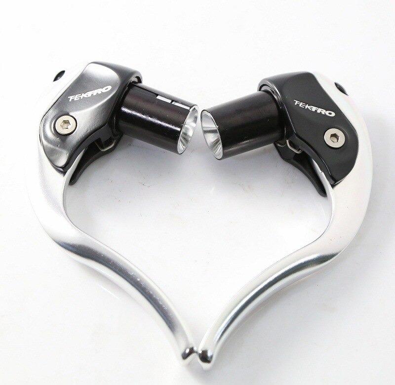 Vélo pliant De Frein Levier TT Triathlon Bar TL720 Fixe Fin De Guidon Levier De Frein En Aluminium Cornes: silver and black