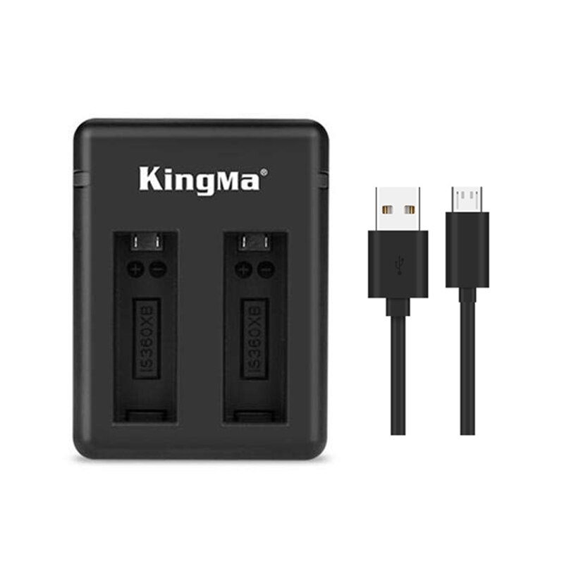 1150 mAh Original Kingma batterie au lithium pour Insta 360 X caméra + 2 fentes usb câble chargeur rapide pour Insta360 One X Accessores: Rouge couleur
