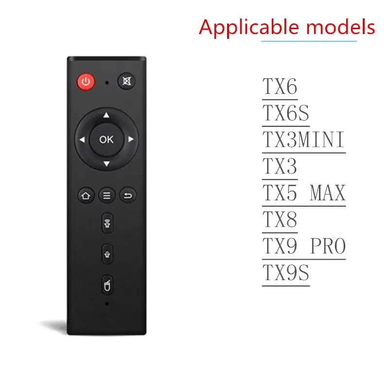 Tv Box Afstandsbediening Voor H96 X 96 Mini Max/V88/Tx6/T95x/Z Plus/Tx 3 M12 Mxq Universele Android Tv Box Leren Afstandsbediening: Black