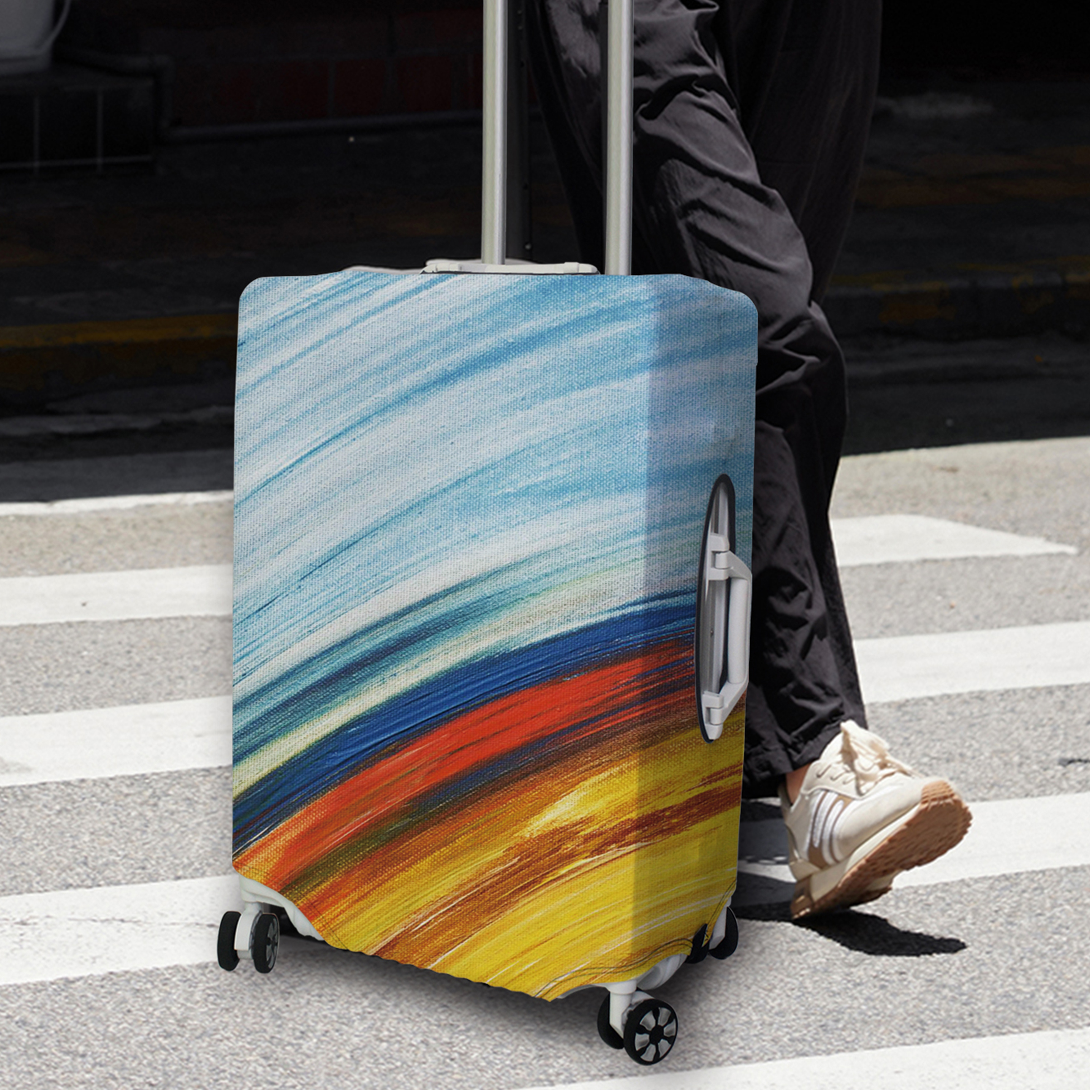 Luggage Cover Stretch Fabric Suitcase Protector Baggage Dust Case Cover Suitable for18-32 Inch Suitcase Case Travel Organizer: S / PURPLE