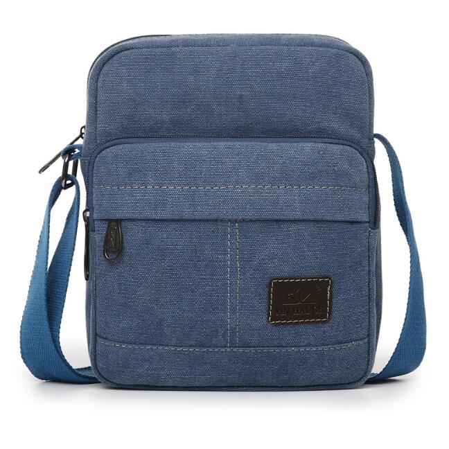 Bolso de mensajero multifuncional para hombre, maletín de lona,: Caqui