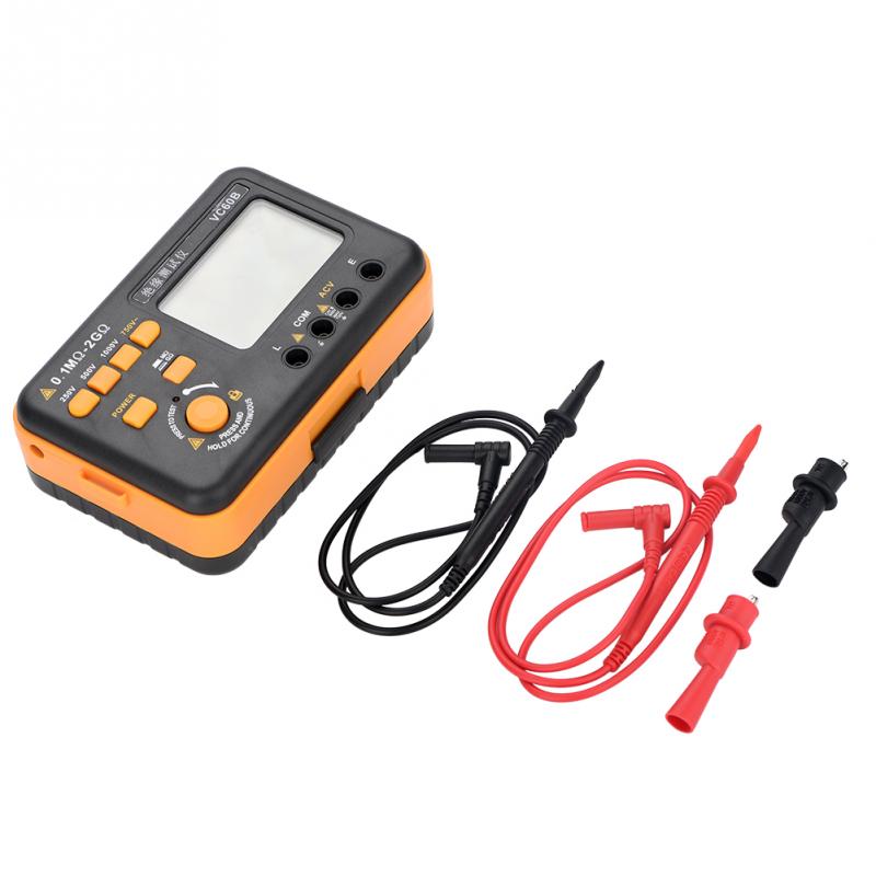 1 ensemble MegOhm mètre VC60B LCD testeur de résistance d'isolation numérique MegOhm mètre testeurs mesure pour produit chimique