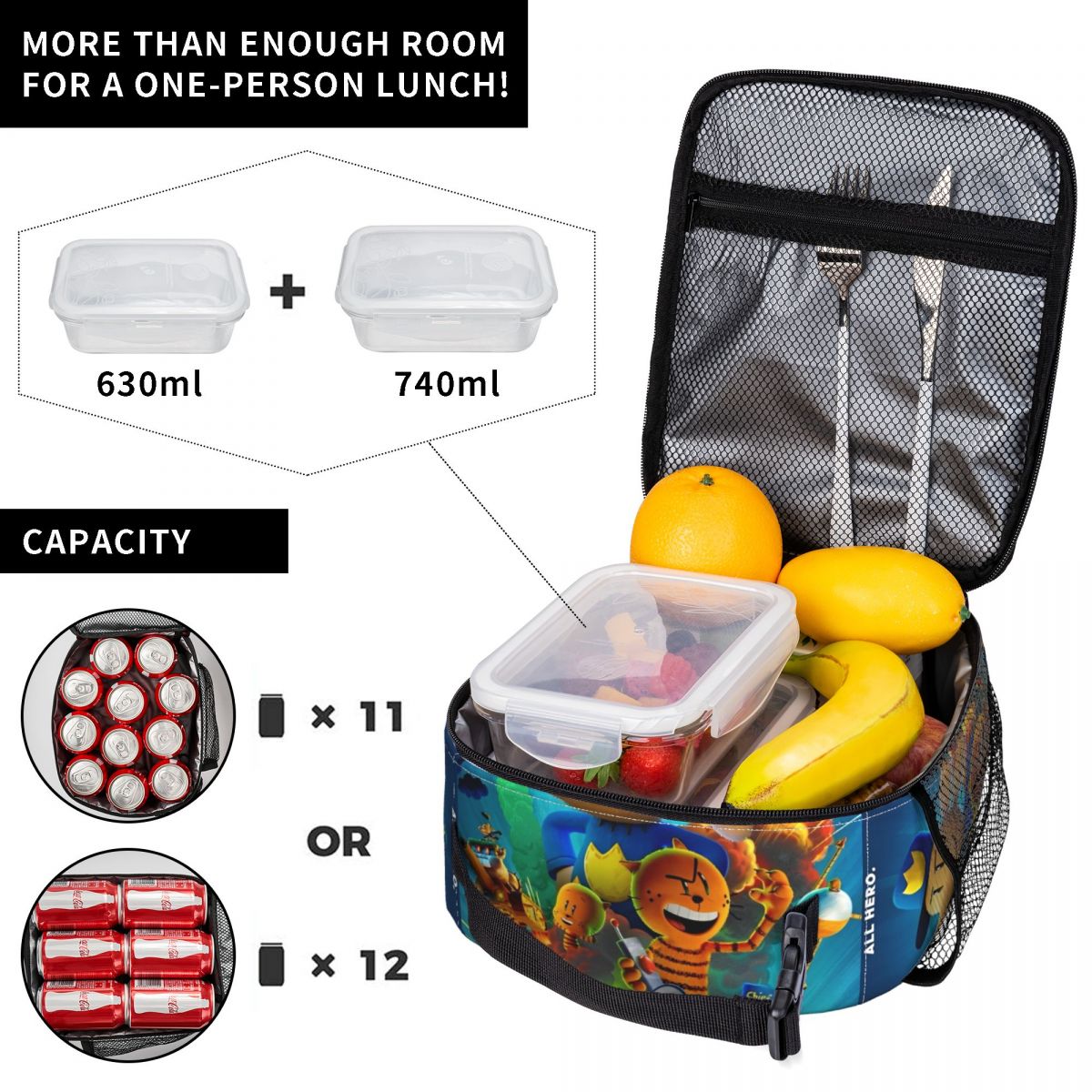 Insulated Cute Mouse Lunch Bags Dog Man Merch Lunch Container INS Trendy Cooler Thermal Lunch Box For Picnic