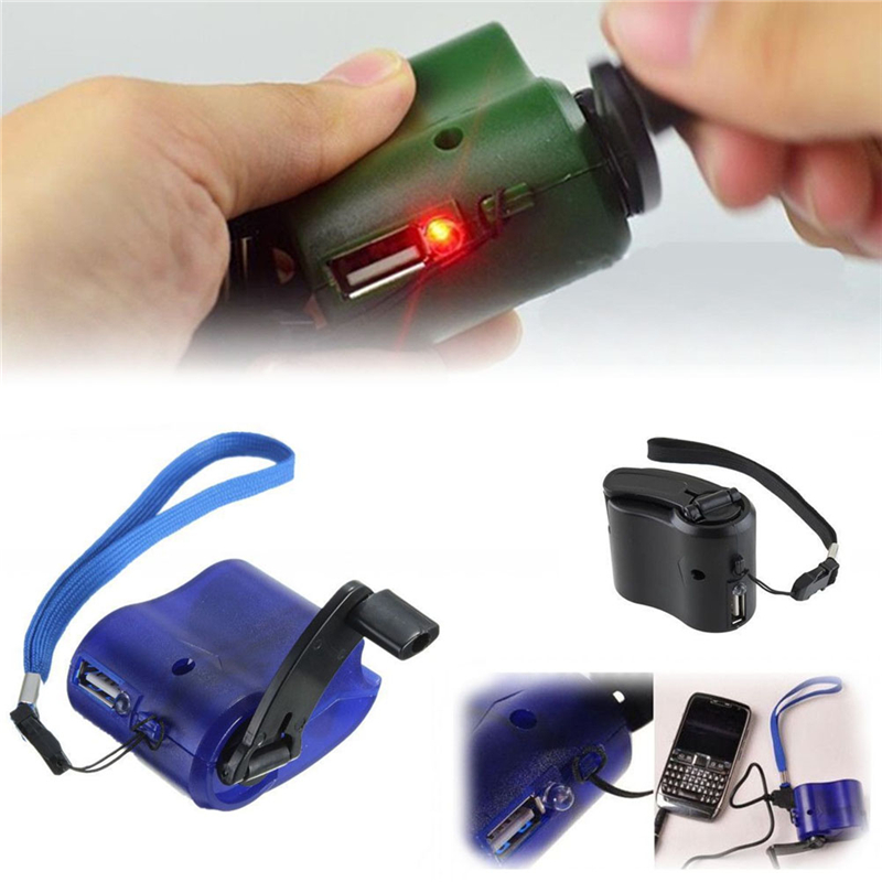 Dc 6v 300ma usb handvev manuell dynamo mobiltelefon nödladdare för  mp4 mobiltelefon surfplatta utomhus strömförsörjning