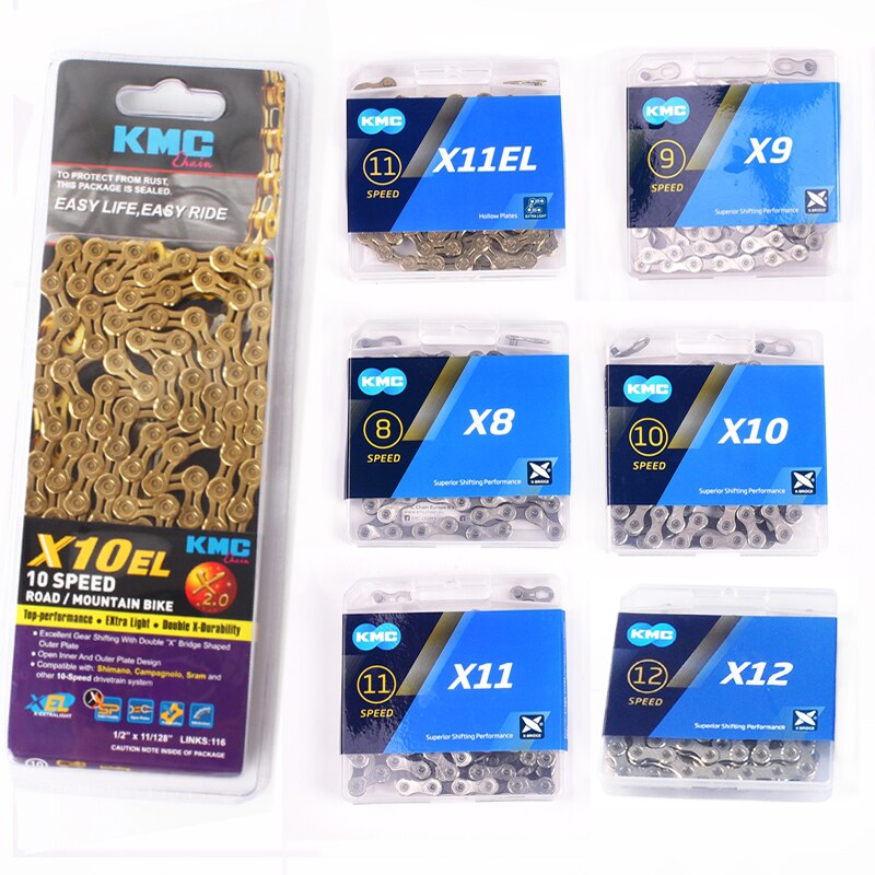 KMC MTB Bike Chains 8 9 10 11 Speed ketting Dubbele "X" Half 116/118 Links Fietsen Mountain Fiets chain Past Shimano SRAM Casstte